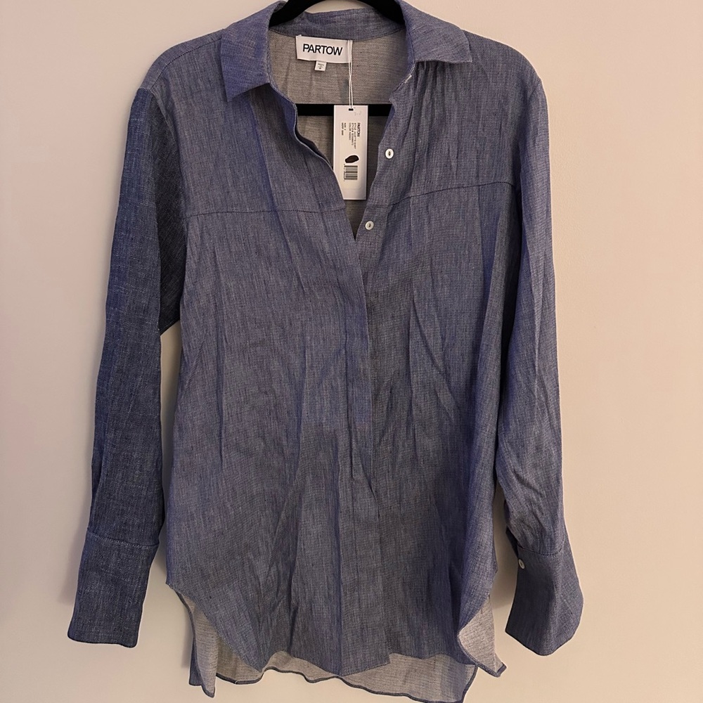 Brand new designer blue button down